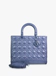 Pre-loved Christian Dior 2022 Lady Dior Lambskin Grab Bag, Blue