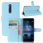 Nokia 8      Pu Wallet Case    [Lightblue]