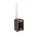 RS Barcelona - Mou Indoor Floor Cue Rack, Black, Walnut tray - Pelit - Yonoh