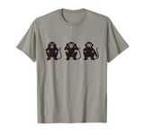 3 Three Monkeys Hear Nothing See Say Three Wise Monkeys T-Shirt