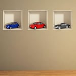 Stickers adhésifs 3D | Sticker Mural Autocollant effet 3D voitures - Stickers muraux Chambre Adulte - Stickers muraux 3D - Decoration Murale Salon - Autocollants muraux Trompe l'oeil | 30x90cm