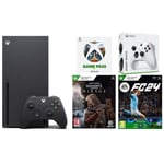 Pack console Xbox Series X 1To Noir + 3 mois GPU + Assassin's Creed Mirage + EA SPORTS FC 24 + Manette Xbox Sans Fil Robot White