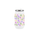 Pastel Daisies Drinking Flask with Built in Straw - Floral Travel Mug Gift