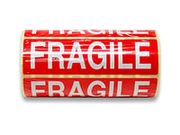 Etiquettes de signalisation FRAGILE petit modéle 70 x 30 mm - rouleau de 500 ex - Etiquetage, signalisation - Étiquettes d'affranchissement fragile - Étiquettes d'expédition 70 X 30 mm de signalisation imprimées mention FRAGILE