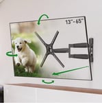 Longueur 53.5cm Support TV Mural pour écrans 13-65 Pouces,Inclinable et orientable,Mouvement Complet,Prime,Poids Max. 36Kg,Extra Extensible,pour LED OLED LCD,jusqu'à VESA 400x400