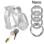 AUCUNE Cockring,IKOKY godes serrure avec 4 anneaux de pénis coq Cage ensemble HT V4 produits sexe mâle ChastDildos - Type Nano