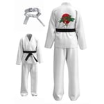 Spel Anime KOF Cosplay Dräkt Barn Man Vit Cobra Kai Val Armorr Karate Uniform Taekwondo Kläder Gladiator Rollspel Kostym White Karate Uniform 150-160cm
