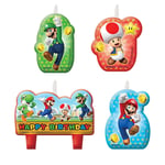 Super Mario Luigi Happy Birthday Party Cake Candles Decoration 4 Pack