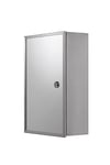 Croydex Trent Lockable Medicine Cabinet - Mirrored Door Medication Cabinet, Fixed Internal Shelf, Polished Stainless Steel, Easy Installation with Included Fixings and Keys, Pre-assembled, 13x25x40cm