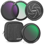 Neewer 67mm Versatile Magnetic ND Filter Kit (1-9 Stops), 2 in 1 Variable ND2-ND32&CPL(Circular Polarizing)+ND32+Black Diffusion 1/4 Filter Set with Lens Cap, Water Repellent Bag