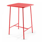 Oviala - Table haute de jardin carrée en acier rouge - Palavas - Rouge