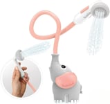 Baby Bath Shower Head Elephant Water Pump Cute Pink