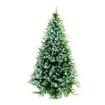 WeRChristmas Pre-Lit Mixed Frosted Tip Christmas Tree with White LED Ball Lights, 5.5 ft/1.65 m