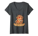 Womens Pizza King Humor In Crust We Trust Funny Pepperoni Throne V-Neck T-Shirt