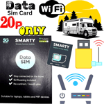 NEW Smarty UK WiFi Router Unlimited £20 DATA ONLY Sim Card Pay As You Go 5G 4G