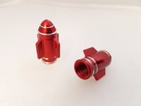 POSH - Bicycle/Motorbike/Car Tyre valve caps - Red Rocket 2pkt