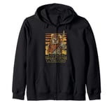 Star Wars Wicket Retro Ewok Sunset Halftone Zip Hoodie