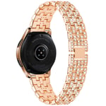 Tencloud Straps Compatible with Samsung Galaxy Watch 3 Strap, Bling Bling Stainless Steel Bracelet Band for Galaxy Watch 3 41mm Smartwatch (Rose gold)