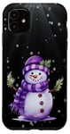 iPhone 11 Snowman Purple Christmas Tree Carrot Nose Scarf Winter Case