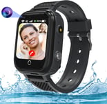 Montre Connectée Enfant Gps/4g/Carte Sim/Appel Vidéo,4g Montre Gps Enfant Avec Appel Téléphone Sos Chat Familial Mode Classe Étanche Jeux Réveil,Montre Intelligente Enfants Fille Garçon Cadeau