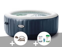 Kit spa gonflable Intex PureSpa Blue Navy rond Bulles 6 places + Kit d'entretien + Kit traitement brome