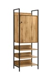 Industrial Open Wardrobe Clothes Bedroom Storage Metal Unit Internal Shelves Oak