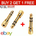 Headphone Jack Adaptor 3.5mm to 6.35 1/4 inch Small to Big Stereo Audio Adapter