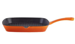 Home Cast Iron Griddle Pan Designed To Sear And Cook Your Food - 23cm - Orange