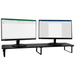 Double Monitor Riser Stand - 2 Computer Screens Desk Organiser Twin Workspace