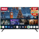 RCA RAQ50UN1 Téléviseurs QLED 50 Pouces (126 cm) 4K UHD Smart Android Télévision Aver HDR Google Assistant Dolby Audio WiFi Bluetooth Youtube Netflix Prime Video VEVO Disney+