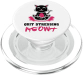 Quit Stressing Meowt Siège de méditation en lotus pour chat PopSockets PopGrip pour MagSafe