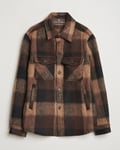 Oscar Jacobson Maverick Checked Shirt Jacket Brown