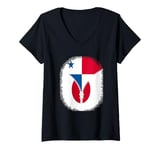 Womens Panama Japan Zipper - Panamanian Japanese Flag V-Neck T-Shirt