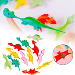 Dinosauriegummi flygleksaker Katapultleksaker Roliga gummisnärtande leksaker Stretchigt spel för dinosaurieskolans aktivitetsfidgets[HK] Multicolor Free Size