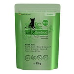 catz finefood N° 23 - Nourriture Fine pour Chat - Bœuf et Canard - Nourriture Humide - Raffinée à la Canneberge et à l'aloe Vera - 16 sachets de 85 g