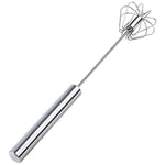 Kitchen Whisk Stainless Steel Semi-Automatic Eggbeater, Hand-held Cream Hair Mixer, Egg Mixer, Mixer Eggbeater10 Inch