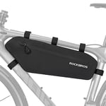 ROCKBROS Sacoche de Cadre Vélo Étanche Cyclisme Sacoches Avant Top Tube VTT Vélo Route Portable Universel Réfléchissant avec Fixation Sangle Amovible Capacité 4L Noir