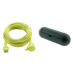 Masterplug Rallonge électrique 40m, Câble IP44 pour Jardín, Prolongateur Chantier 16A at 3000w, Câble Vert 3G1,5mm² & Boîtier de Protection pour prolongateur Jardin IP54 - Vert - Zenitech