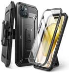 SUPCASE for iPhone 15 Case with Screen Protector, [Unicorn Beetle Pro] [Built-in Stand & Belt-Clip] [Military-Grade Protection] 360 Full Body Heavy Duty Rugged Phone Case for iPhone 15 (2023), Black