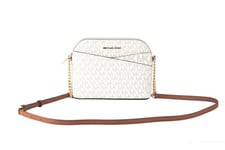 Michael Kors Jet Set Travel Medium Dome Crossbody Leather Vanilla Bag ~ FREE P&P