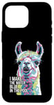 iPhone 16 Pro Max Funny Llama "I Make the Water Blue" Pool Party Joke Case