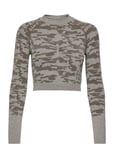 Famme Camo Long Sleeve Crop Top Multi/patterned