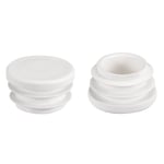 0.87" Round White PE Tubing End Cap Steel Furniture Pipe Tube Cover Insert 10Pcs