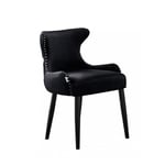 Ensemble de 1/2/4 Chaise de Salle à Manger Rembourrée en Velours Oxford lux Simple - Noir - Noir