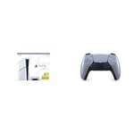 Playstation Console 5 Edition Standard Slim & Sony, Manette sans fil DualSense 5, Batterie rechargeable, Bluetooth, Compatible PS5 et PC, couleur sterling silver grise