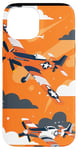 Coque pour iPhone 15 Drapeau américain minimaliste orange tropical P-51 Mustang de la Seconde Guerre mondiale