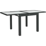 Outsunny - Table extensible de jardin grande taille dim. dépliées 160L x 80l x 75H cm alu métal époxy anthracite plateau verre trempé transparent