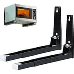 2 Pieces Microwave Rack With Arm, Steel Microwave Bracket, Wall Mounted Microwave Bracket, Wall Mount Microwave Shelf, For Home Kitchen Accessories