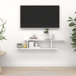 Maison Chic - tagère tv murale Étagères Murales Flottantes de Rangement Blanc 125x18x23 cm Aggloméré BRZH772275 MaisonChic