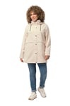 Ulla Popken Femme Grandes Tailles Parka HYPRAR, imperméable, col Montant, Capuche Vanille 58+ 824271150-58+